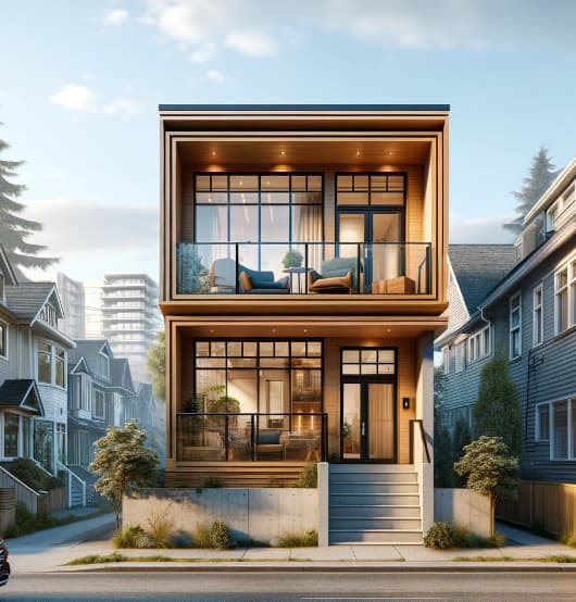 Vancouver neighbourhood homes and streetscape