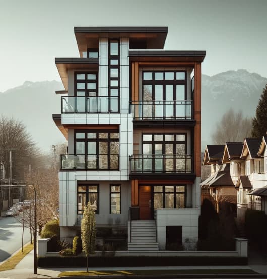 Burnaby-style small multi-unit housing exterior