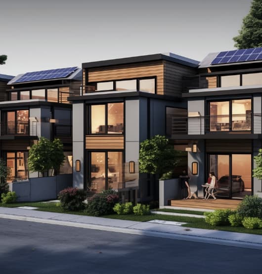 Townhome-style multiplex homes