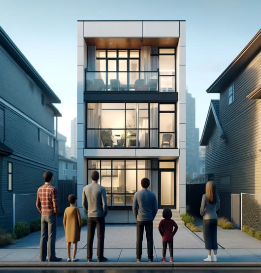 Residential construction planning documents and homes