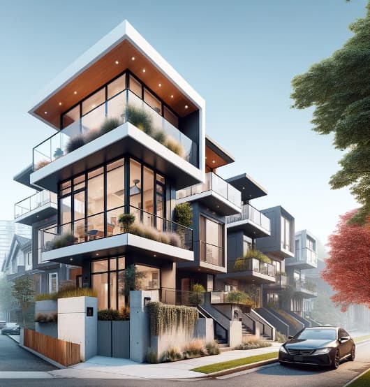 Small multiplex exterior and shared entry area